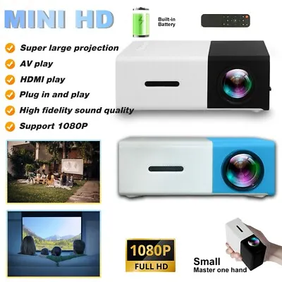 1080P Portable Mini Projector LED Home Theater Cinema YG300 Multimedia USB HDMI • £34.99