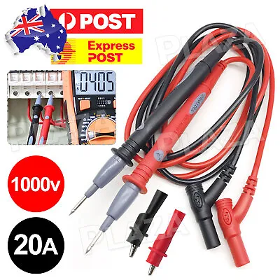 Multimeter Test Leads For Fluke Meter Electrical Alligator Clip Probes 1000V 20A • $6.95