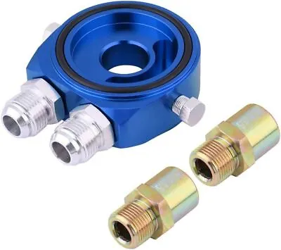 New Car Oil Filter Cooler Sandwich Plate Adapter Oil Cooler Kit Blue M20 X 1.5 • $18.88