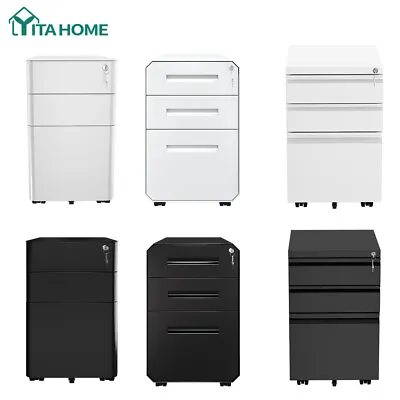 $129.99 • Buy YITAHOME 3-Drawer Vertical File Cabinet Storage Mobile Office Metal Lockable Key