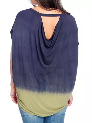 $7.98 • Buy NEW Indigo Thread Co. Knit Dip Dye Ombre Top Cowl Draped Back