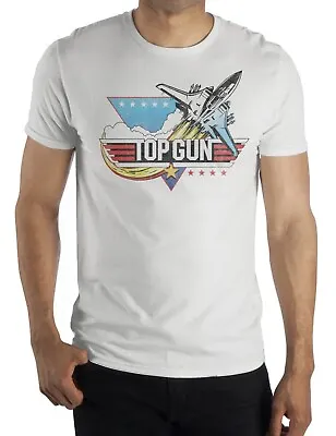 (S) Men’s Top Gun Retro Design 80’s Nintendo Tom Cruise Movie White T-shirt • $14.95