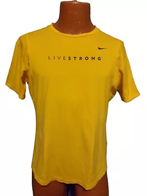 Athletic Nike Livestrong Short Sleeve Shirt Ize XL Crewneck Polyester Yellow • $17.99