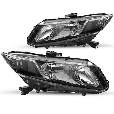 For 2012-2015 Honda Civic Sedan 12-13 Coupe Black Headlights Clear Corner Lamps • $112.99