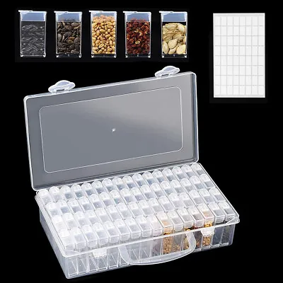 £11.99 • Buy 64 Slot Plastic Seed Storage Box Jewellery Earring Nail Art Beads Case Organizer