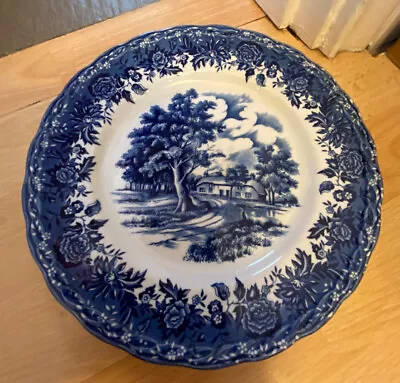 Country Style Staffordshire Hand Engraved W.H. Grindley Thatched Cottage Plate • £12.80