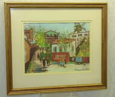 Maurice Utrillo  Montmartre  Paris Lithograph Print On Canvas Matted & Framed • $35