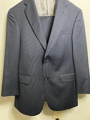 Mens Navy Pinstripe Suit • $24