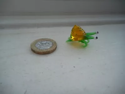 Crab - Glass/crystal Beautiful Clear Hermit Crab - Green & Yellow Glass Crab • £4