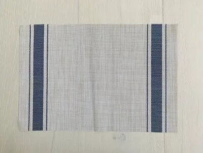 Set Of 6  Placemats Heat Resistant Non-Slip Dining Table Mats Blue Stripe • $13.99