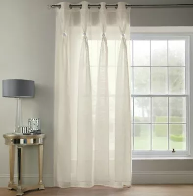 £45 • Buy 2 X Extra Large Eyelet Curtains Cream Tab Top 144 W X274D Cms