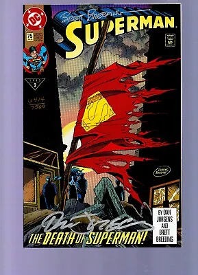 1993 DC The Death Of Superman #75 .. Signed By Jurgens & Breeding #6414/7500 • £15.86