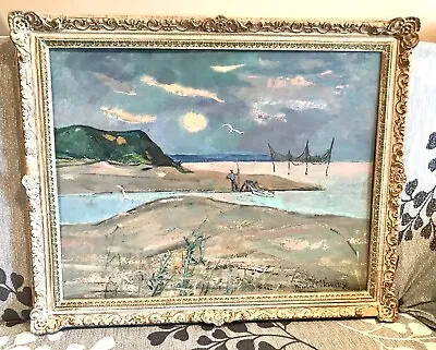 Antique Vintage Russian Nikolai Sikovsky Beach Landscape Oil/Board Painting Old • $5560