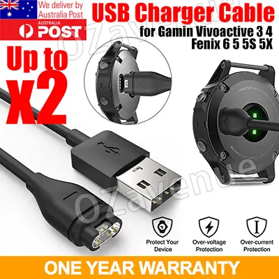USB Charger Cable Fr Garmin Fenix 7 6X 5X Pro Vivoactive 4 4s Forerunner 945 45 • $5.49