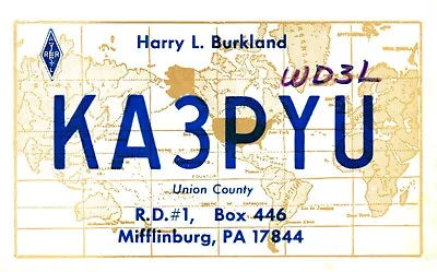 Mifflinburg Pennsylvania KA3PYU QSL Radio Postcard • $2.35