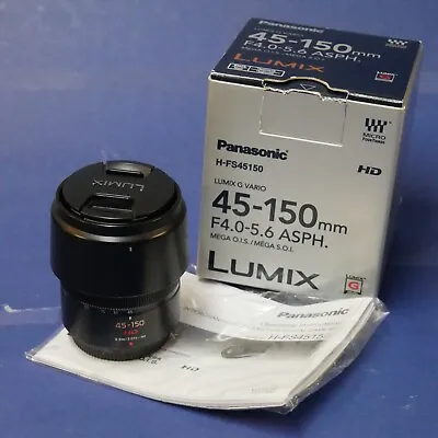 Boxed Panasonic G Vario 45-150mm F/4.0-5.6 Lens Mega OIS M43 Micro Four Thirds • £134.99