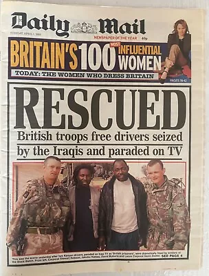 IRAQ WAR: BASRA BLITZED/RESCUE SUCCESS/PALACE BOMBED 2003 Daily Mail Newspaper • £3.99