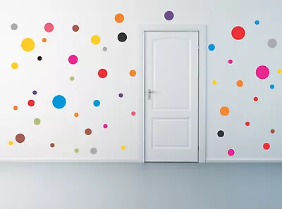 50 Polka Dot Wall Decal Set Removable Stickers Nursery Decor Kids Room Children • $9.94