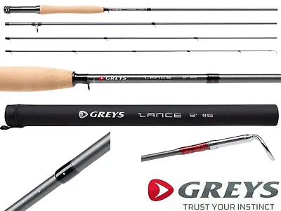 Greys Lance Fly Fishing Rod 4pc Single Hand Trout Salmon Fishing Rod Carry Case • $211.56