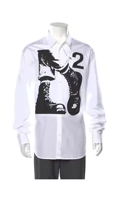 Dsquared2 Shirt Mens Large White Black Long Sleeve • $179