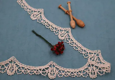 Antique French Bobbin Lace Ribbon Linen Handmade Dentelle Du Puy Trim Vintage • $9.60