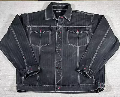 DFJ Delf Jean Innovation Mens Black Denim Jacket Western Cowboy Size XL • $25