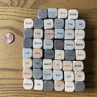 Vintage Scrabble Sentence Word Cube Wooden Lot Of 46 Game Pieces • $9.99