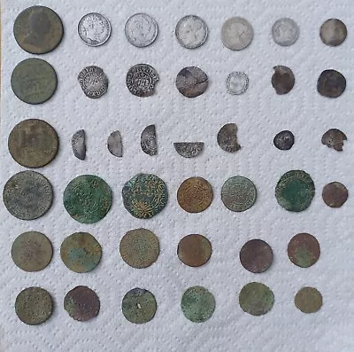 Metal Detecting Finds - Hammered Coins / Silver Coins And Token Collection • $214.75