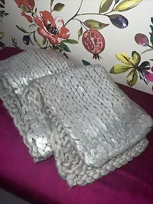 Silver And Grey Wool Scarf Ladies One Size HM • £5