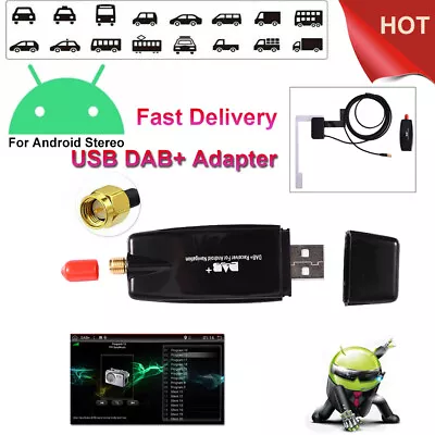 Dab+ Adapter Digital Audio Broadcasting For Android Radio Antenna USB Jack Dab+ • £24.83