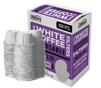 Disposable K-Cup Paper Coffee Filters With Lid For Keurig 1.0 & 2.0 (100 Pcs) • $10.95