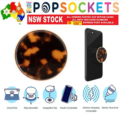 $34.50 • Buy PopSockets Pop Socket Grip Acetate Classic Tortoise Phone Stand Holder Mount