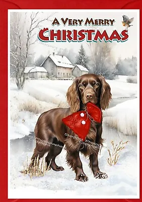 Cocker Spaniel Brown Dog Christmas Card (4  X 6 )  - Blank Inside - By Starprint • £2.85