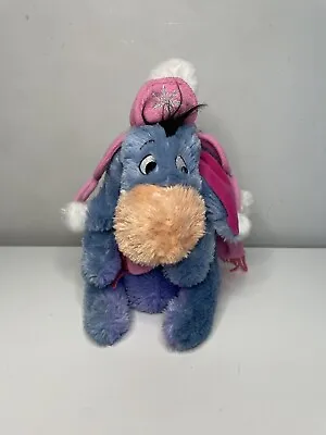 Disney Eeyore Soft Toy Rare Winter Style • £7.99