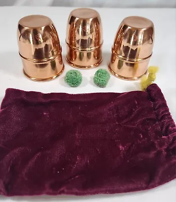 Vintage Copper Morrissey Cups And Ball Set Magic Mentalism Trick • $114.90