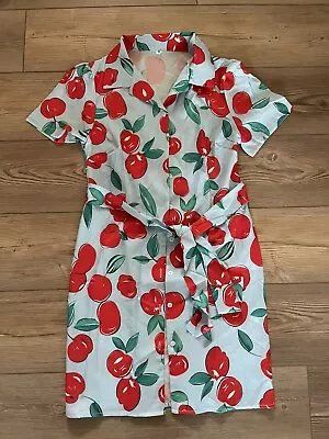 J CREW Cherry Apple Pie Midriff Tie Belt Kaftan Dress Summer Sz S Nwot ❤️Ks2j1 • $69