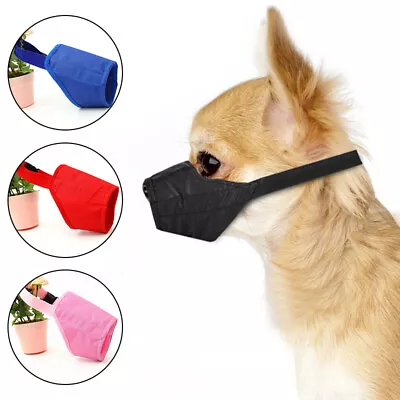 Pet Dog Bark Bite Mesh Cover Adjustable Mouth Muzzle Grooming Anti Stop Chewing • £2.39