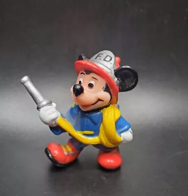 Vintage Disney Applause Mickey Mouse Fireman PVC Figure Firefighter • $5.30