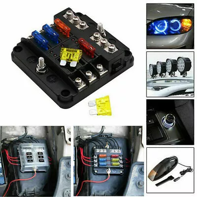 Brand New  12-Way 32V Fuse Box Blade Fuse Block Holder Screw Nut Terminal USA • $12.49