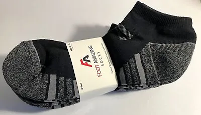 MENS RUNNING SOCKS GYM CUSHIONED SIZE 10-13 ANKLE 3 Or 6 Pack PAIRSGREY BLACK • £5.95