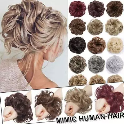 Large Messy Bun Scrunchie Hair Piece False Updo Cover Hair Extension Curly Thick • £8.50