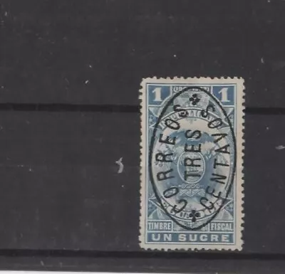 ECUADOR  1903-6  TYPE F10  3c On 1s BLUE MH     G.C.V. • $2.78