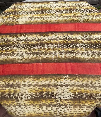 1900s 1920s Car Lap Blanket Automobile Carriage Rare Leopard Print Wool 54 X 50 • $129.99