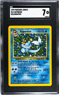 $8.50 • Buy SGC 7 1999 Pokemon TCG Jungle Unlimited Vaporeon HOLO #12/64 NM NO RESERVE!