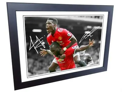 12x8 A4 Signed Pogba Lukaku Manchester United Photo Picture Frame Autograph Gift • £25