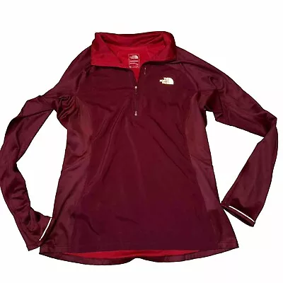 North Face Womens  L Running Long Sleeve Dri Fit Red #a • £8.03