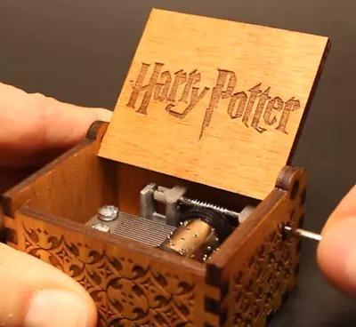 2x Harry Potter Music Box Engraved Wooden Music Box Interesting Toys Xmas Gifts • £7.94