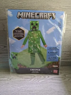Minecraft Halloween Costume Creeper Sm 4-6 Jumpsuit Video Game Disguise Mojang  • $34