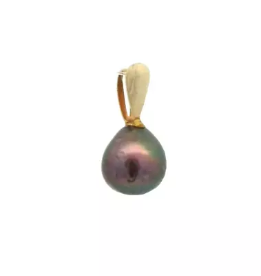 Black Pearl Pendant In 14K Yellow Gold • $85