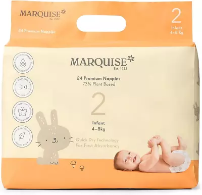 Marquise Baby Infant Nappies Size 2 (4-8Kg) - 288 Count (12 X 14 Pack) Premi... • $65.10